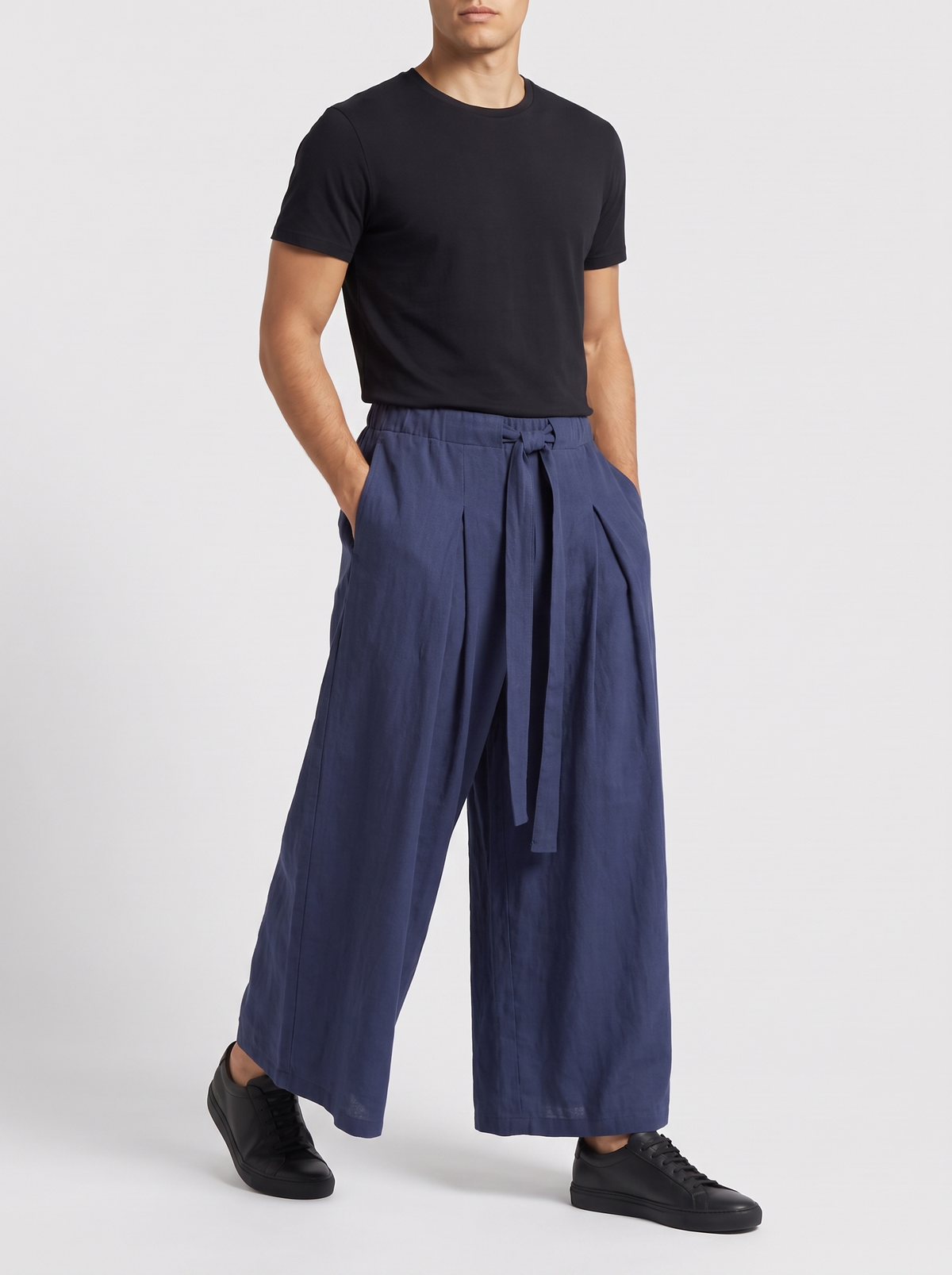 EARTH STANCE // DAICHI HAKAMA - NAVY - on model