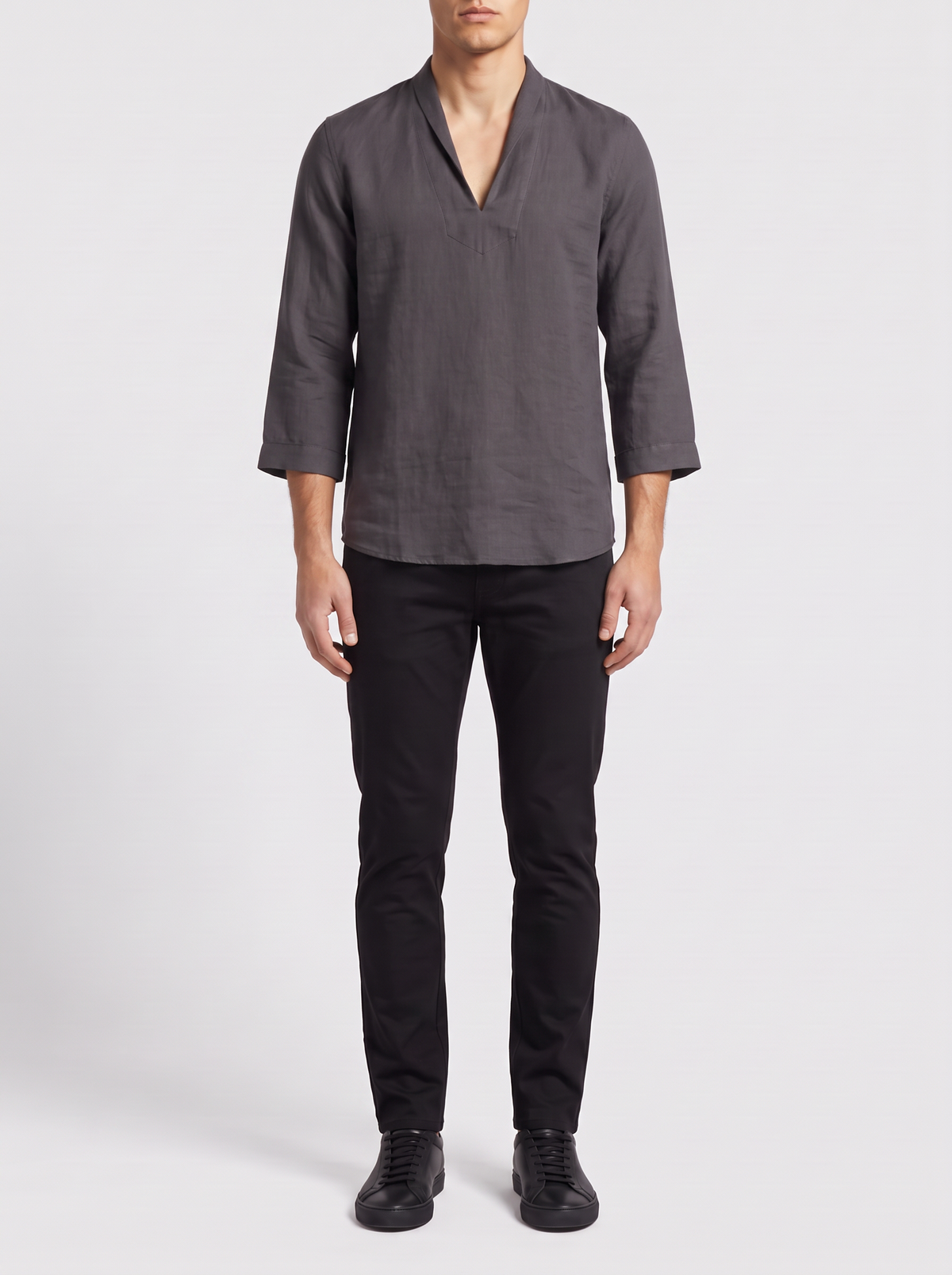 STILL MIND // SHIZUKA SHIRT - DARK GRAY - on model