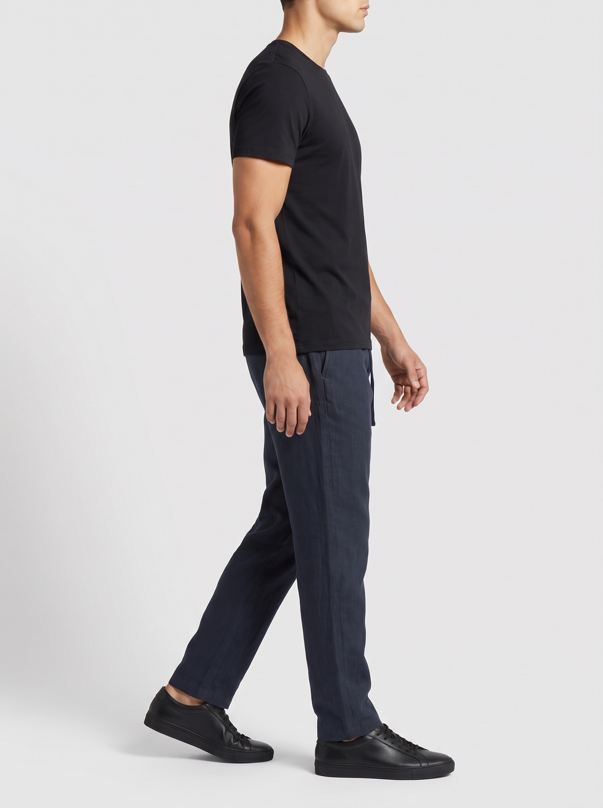 HONEST LINEN // ASA PANTS - NAVY - on model