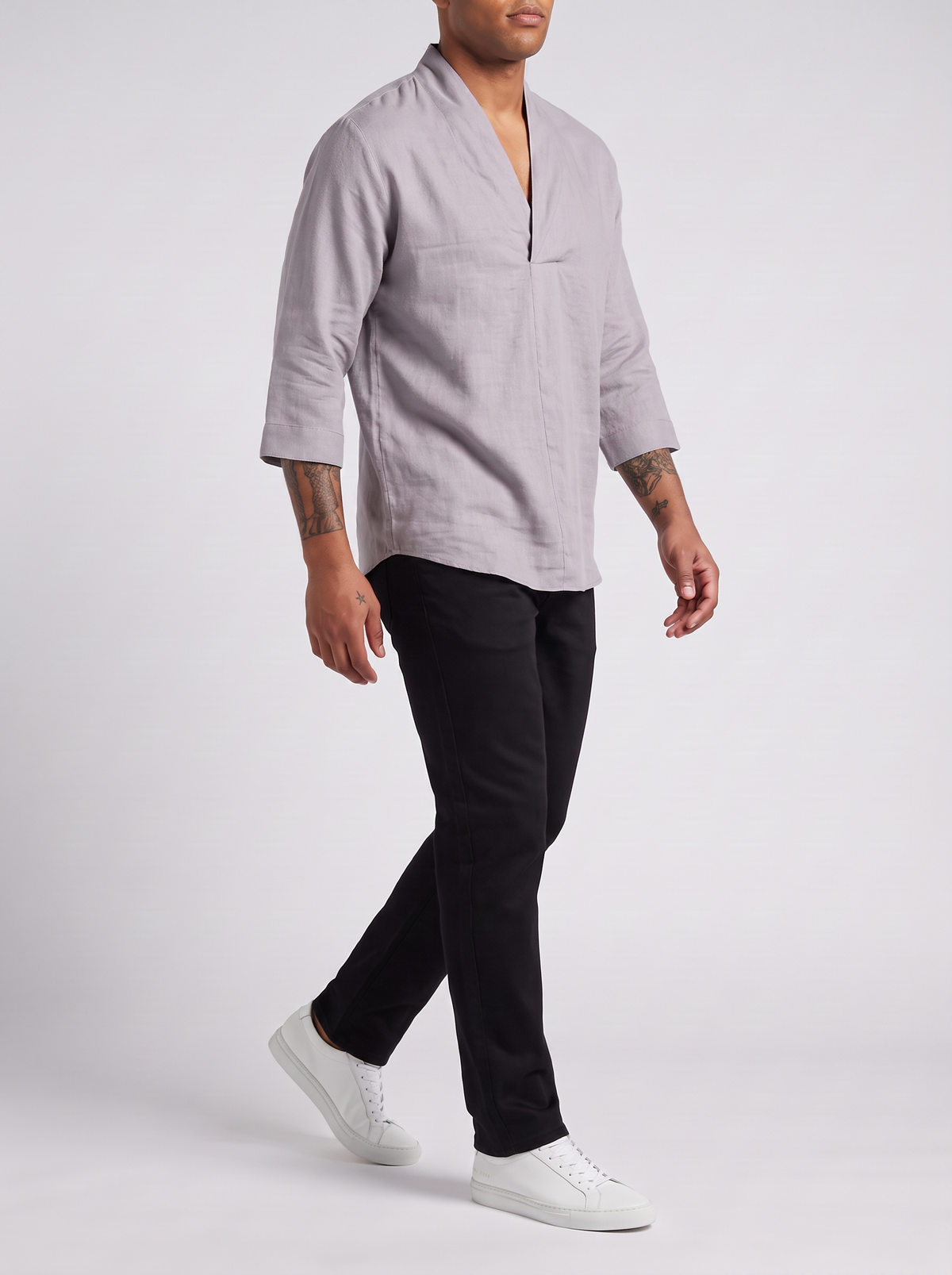 STILL MIND // SHIZUKA SHIRT - GRAY - on model