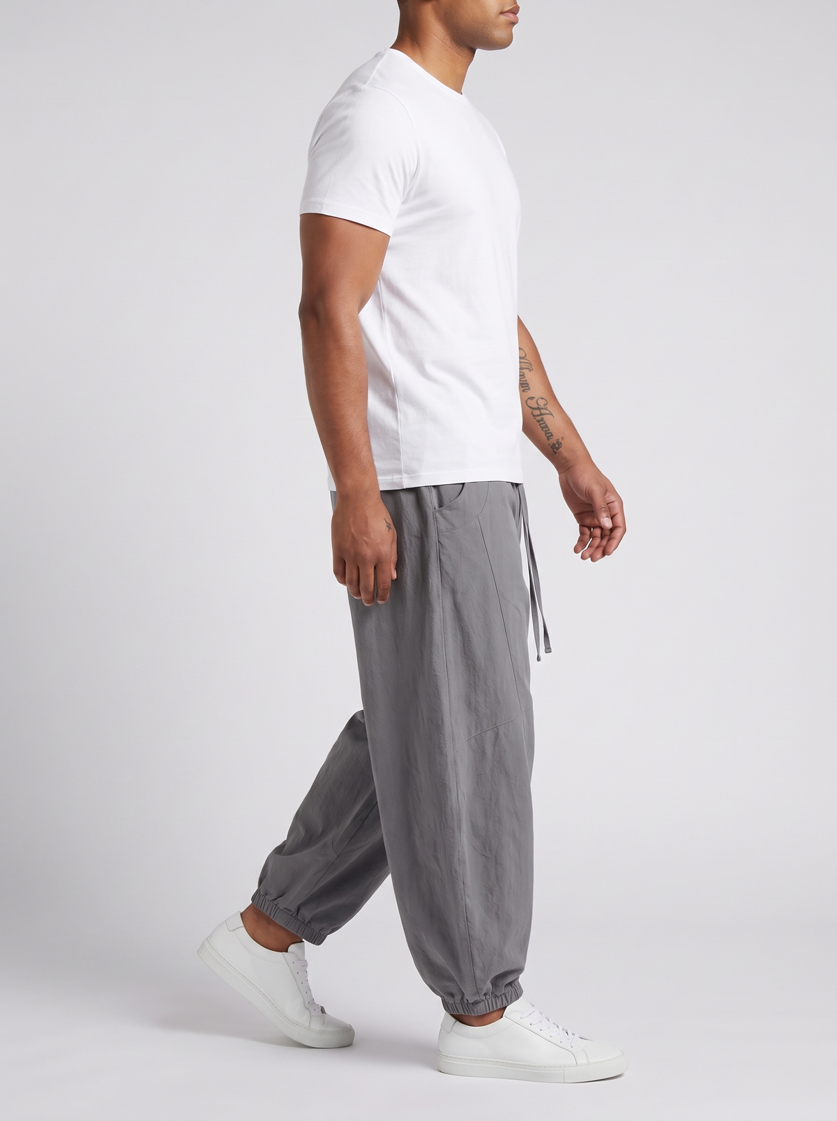 WIND WALKER // KAZE PANTS - GREY - on model
