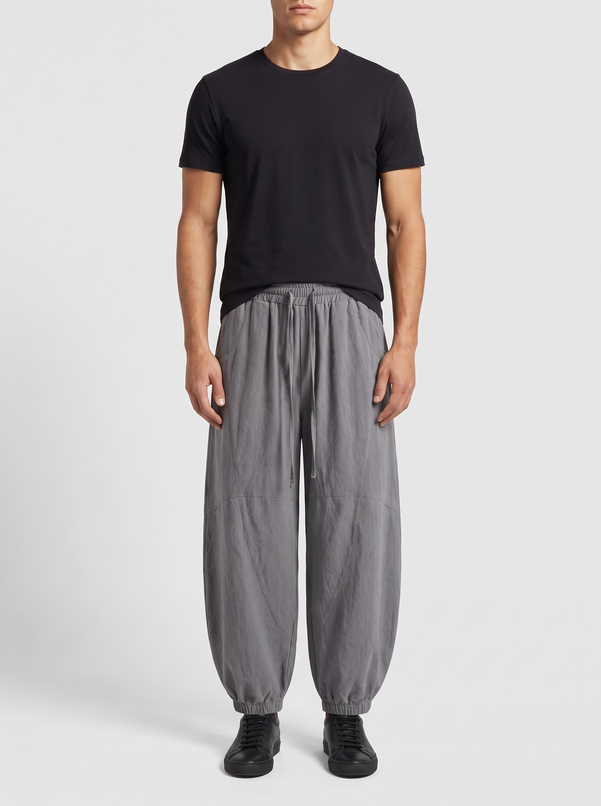 WIND WALKER // KAZE PANTS - GREY - on model