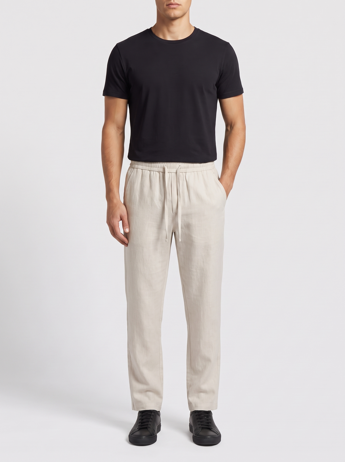 HONEST LINEN // ASA PANTS - OFF-WHITE - on model