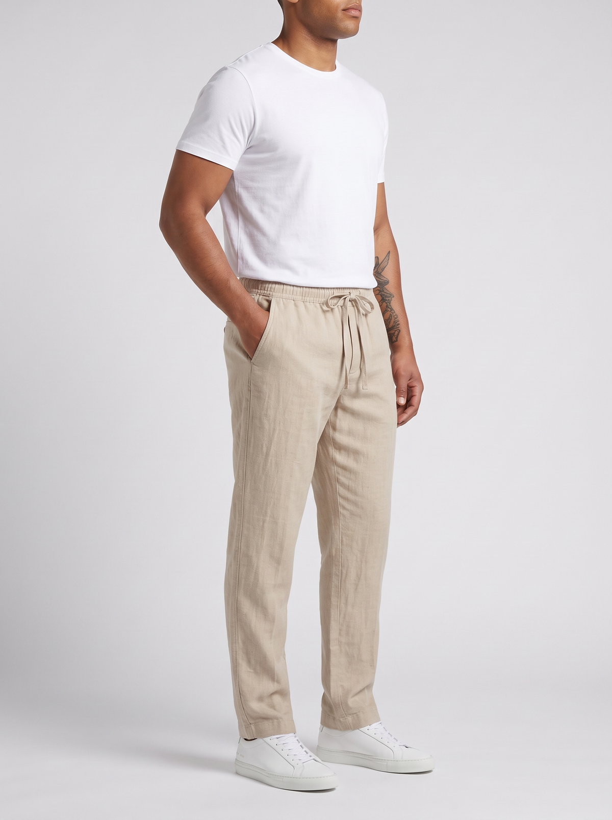 HONEST LINEN // ASA PANTS - BEIGE - on model