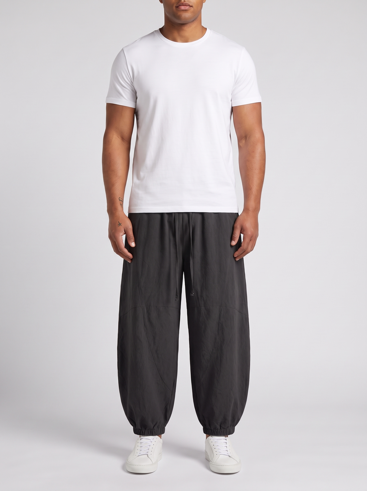 WIND WALKER // KAZE PANTS - BLACK - on model