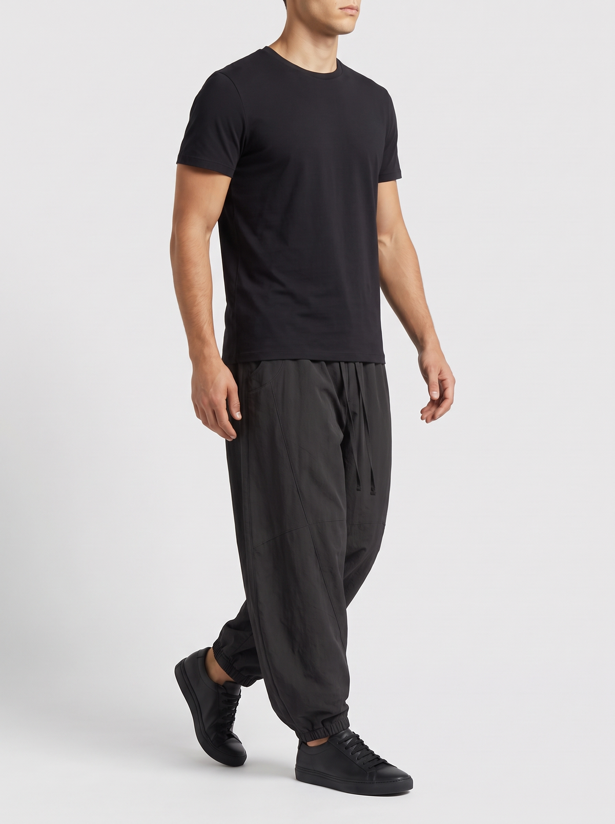 WIND WALKER // KAZE PANTS - BLACK - on model