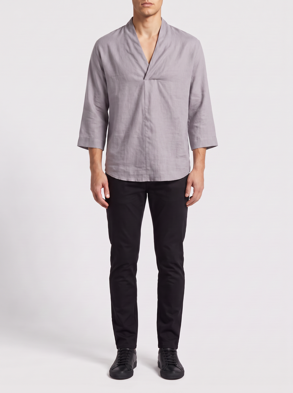 STILL MIND // SHIZUKA SHIRT - GRAY - on model